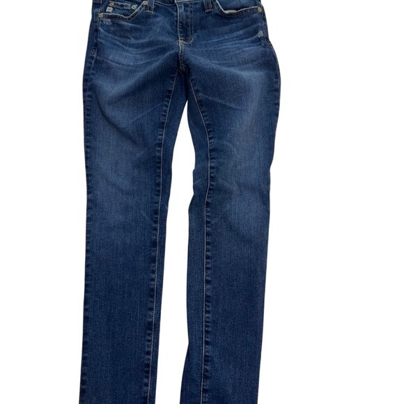 AG-Adriana Goldschmeid Jeans Womens Slim Fit Legging Ankle Size 25 Blue Distress - Picture 2 of 14